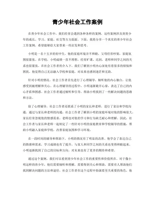 青少年社会工作案例