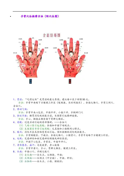 手掌穴位按摩方法(附穴位图)