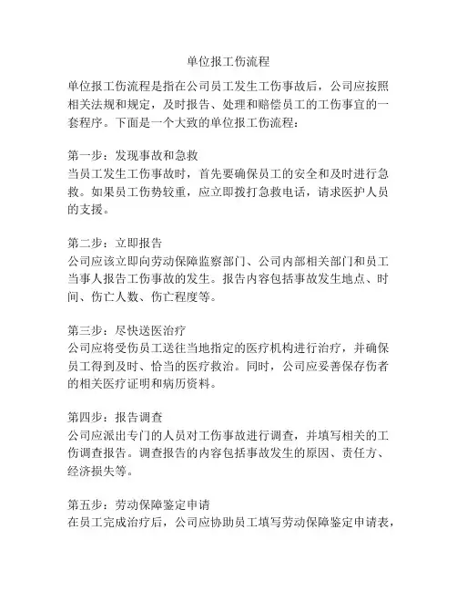 单位报工伤流程