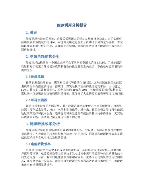 能源利用分析报告