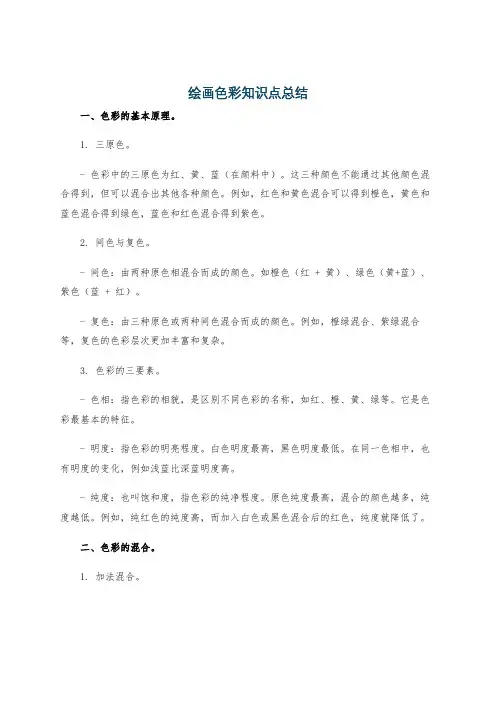 绘画色彩知识点总结