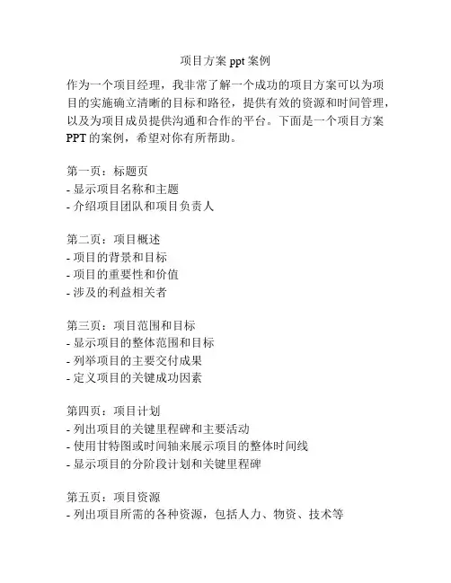 项目方案ppt案例