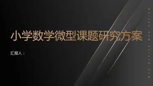 小学数学微型课题研究方案