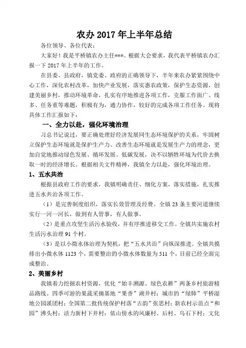 农办工作汇报