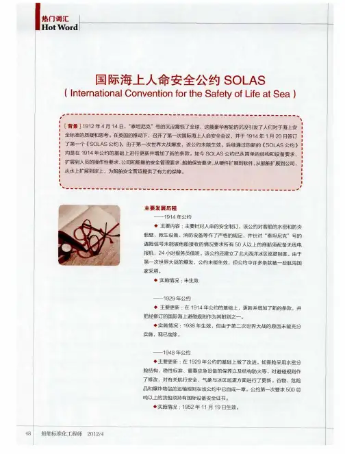 国际海上人命安全公约SOLAS
