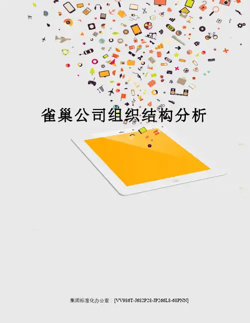 雀巢公司组织结构分析完整版