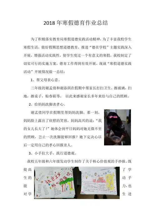 2018年寒假德育作业总结