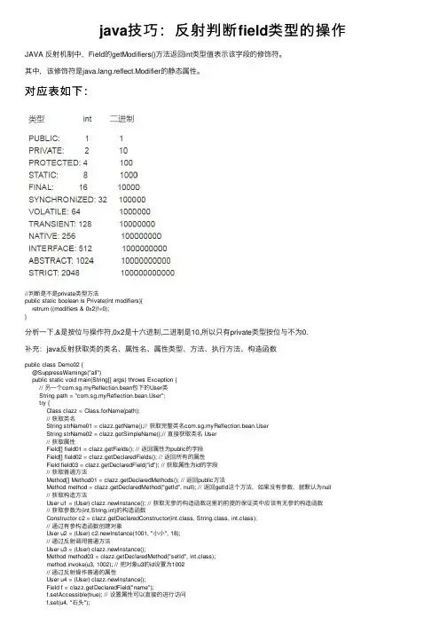java技巧：反射判断field类型的操作