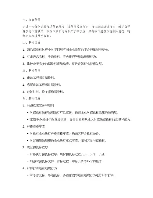 建筑投标专项整治方案