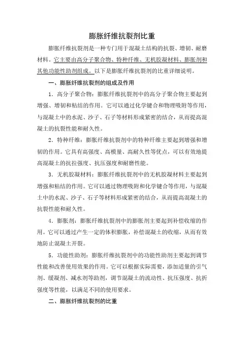 膨胀纤维抗裂剂比重