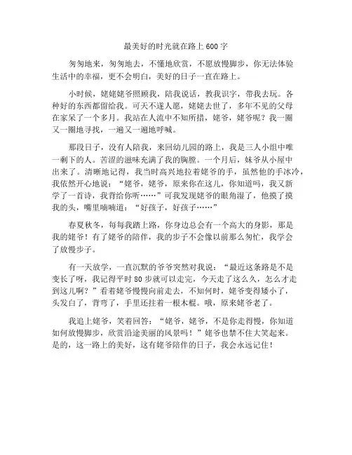 最美的时光在路上作文600字