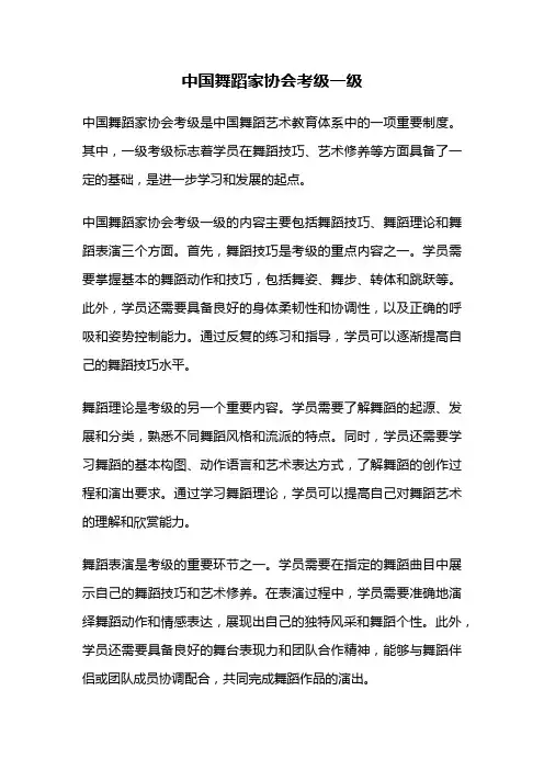 中国舞蹈家协会考级一级