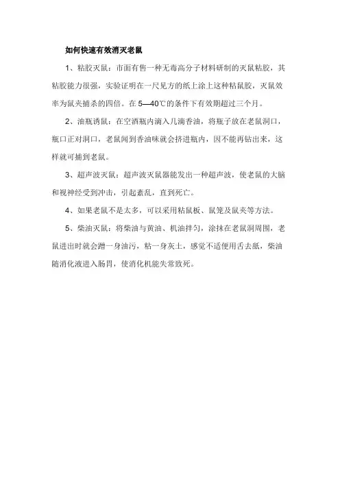 赶走老鼠什么方法最有效