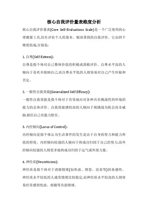 核心自我评价量表维度分析