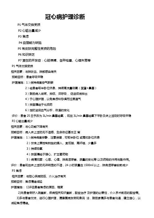 -冠心病护理诊断
