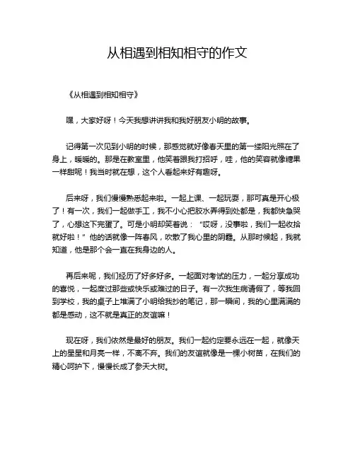 从相遇到相知相守的作文