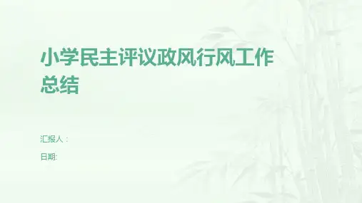 小学民主评议政风行风工作总结