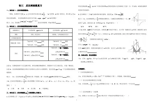 反比例函数复习讲义