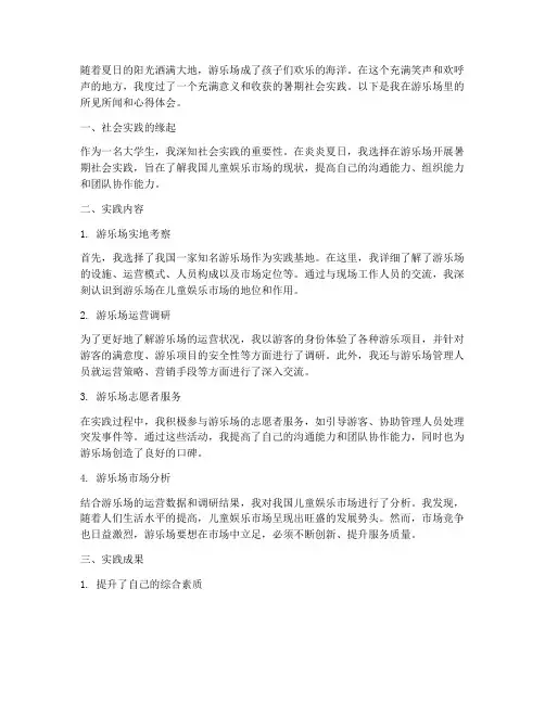 游乐场里的暑期社会实践