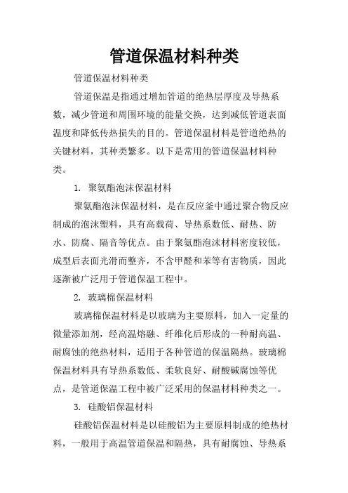 管道保温材料种类