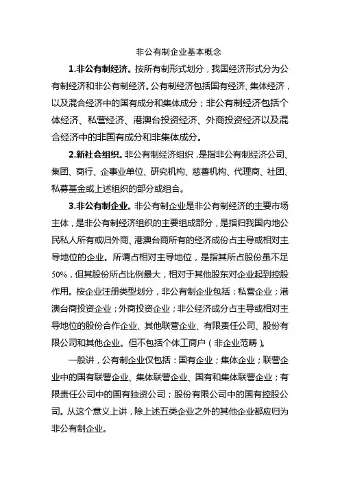 非公有制企业基本概念