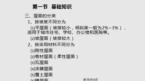 屋面及防水工程PPT教学课件