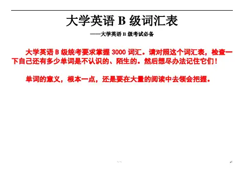 英语考试B级词汇表