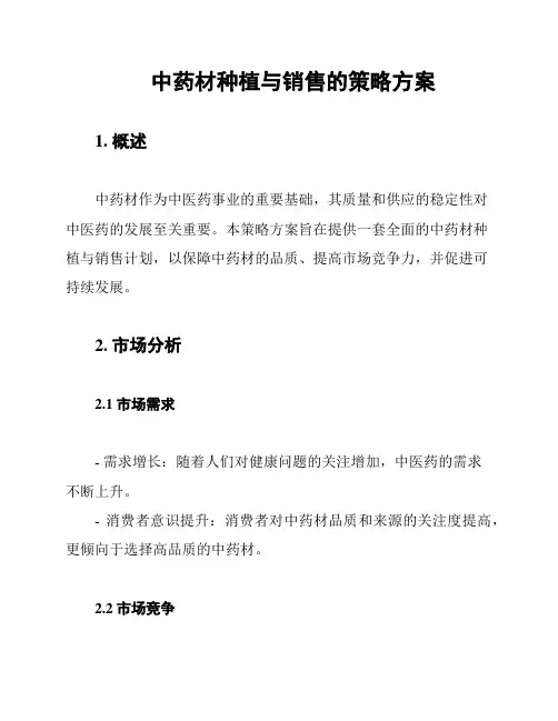 中药材种植与销售的策略方案