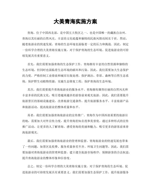 大美青海实施方案
