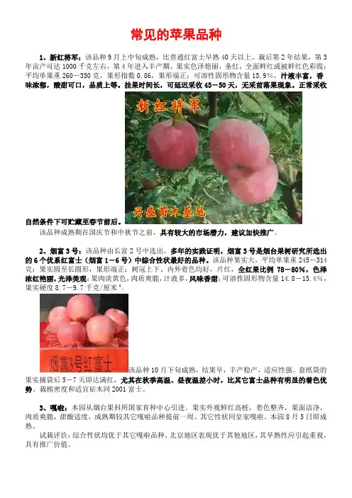 史上最全的苹果品种大全之图文集合