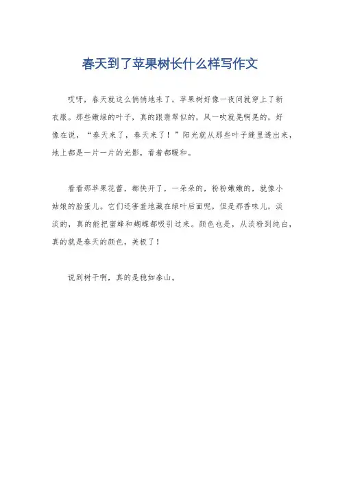 春天到了苹果树长什么样写作文