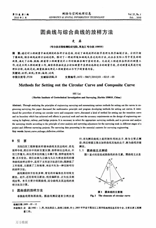 圆曲线与综合曲线的放样方法