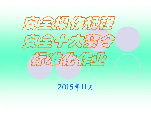 标准化安全作业培训