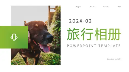 绿色多图旅游相册模板