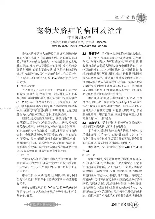宠物犬脐疝的病因及治疗