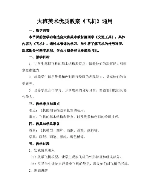 大班美术教案《飞机》3
