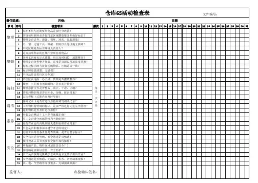 仓库6S检查表