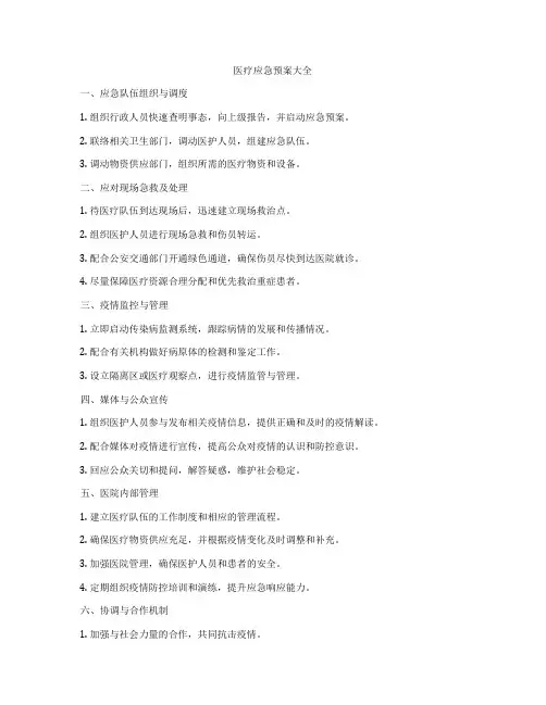 医疗应急预案大全