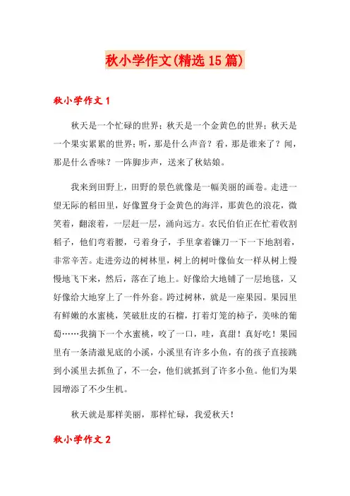 秋小学作文(精选15篇)