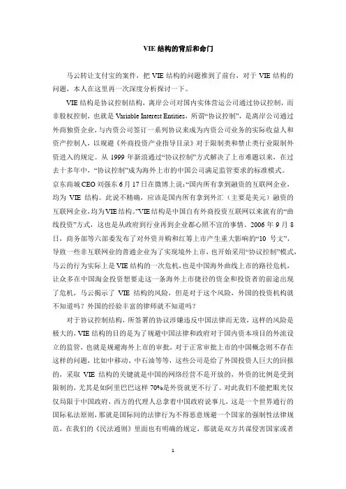 跟VIE有关的分析文章