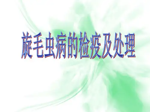 动物旋毛虫病的检疫及处理