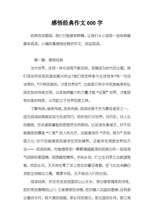 感悟经典作文600字