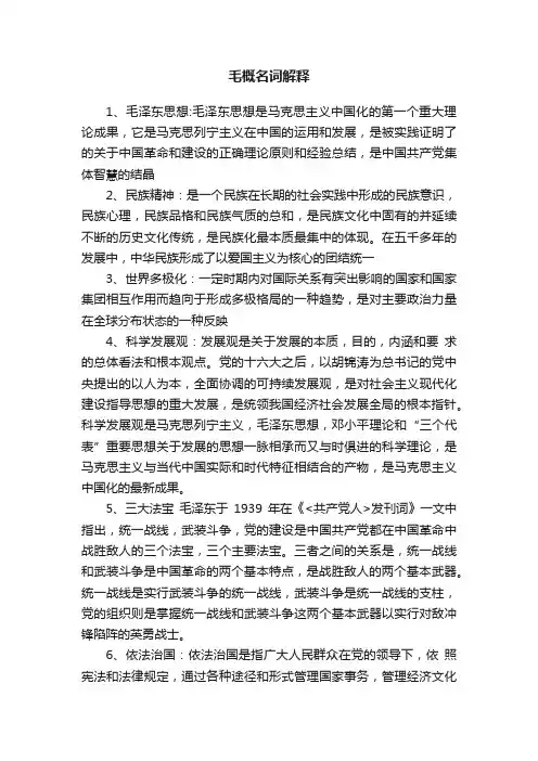 毛概名词解释