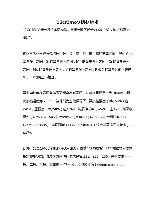 12cr1mov板材标准