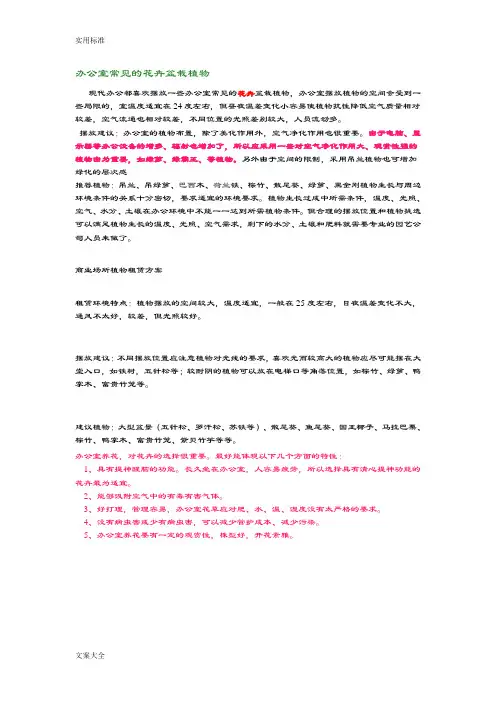 四十六种办公室盆栽植物