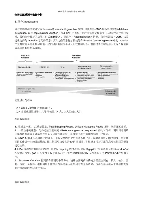全基因组重测序数据分析详细说明