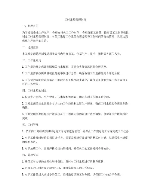工时定额管理制度