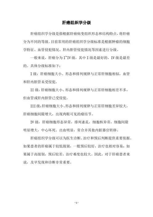 肝癌组织学分级
