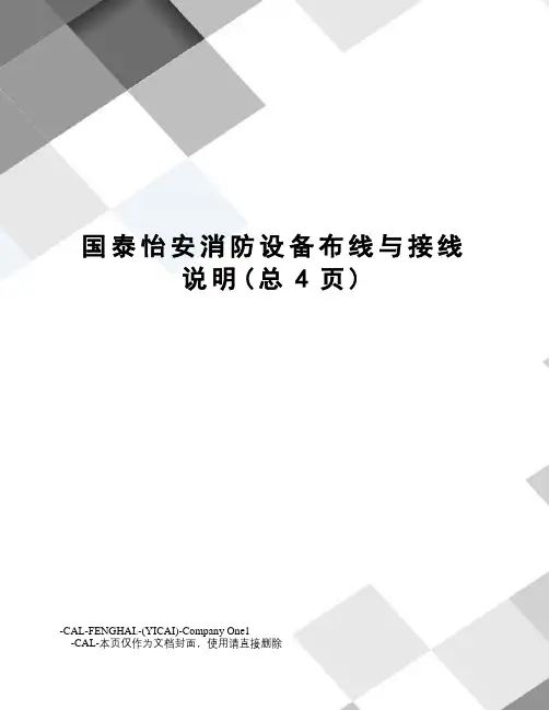 国泰怡安消防设备布线与接线说明