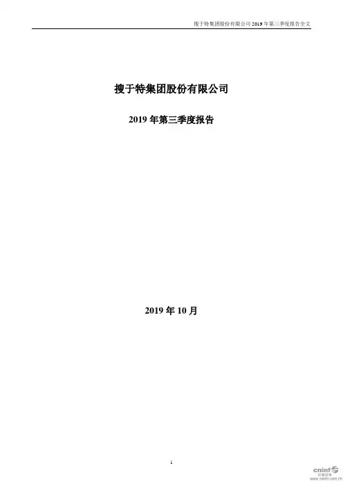 搜于特 2019 第三季度财报